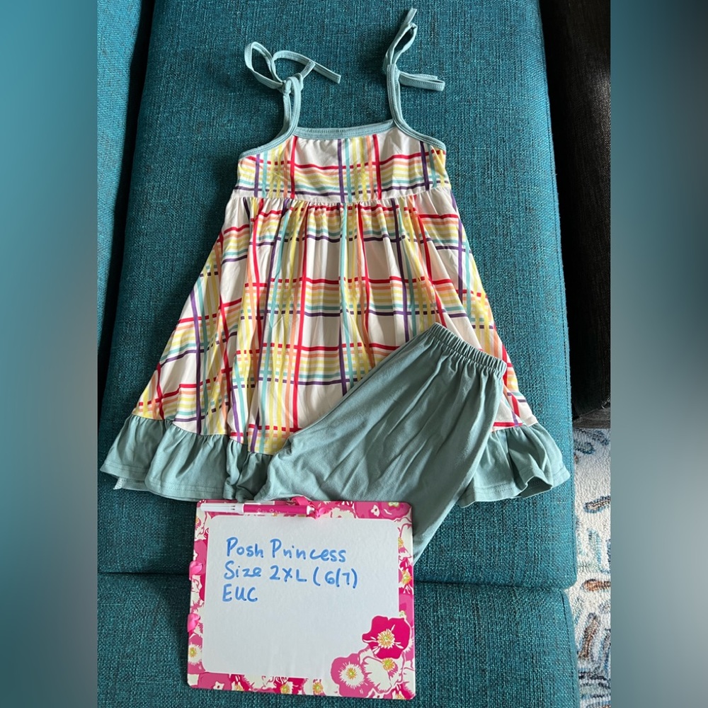 Posh Princess Rainbow 🌈 Plaid Twirl Set